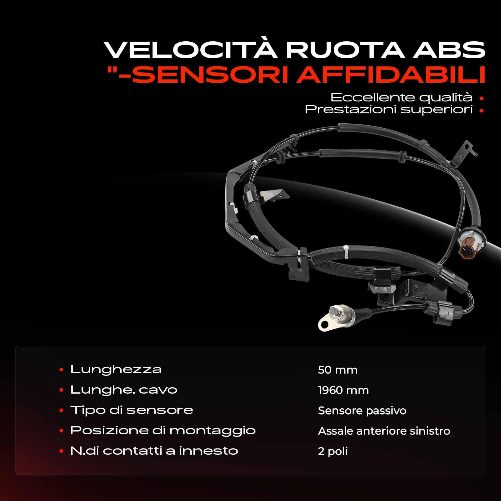 Frankberg Sensore Velocità Ruota ABS Sensore ABS ABS Speed Sensore | Compatibile con P.a.t.r.o.l GR V Wagon Y61 2.8 TD 2.8 TDiC 3.0 DTi 1997-2025 Replace# 47911-VC200