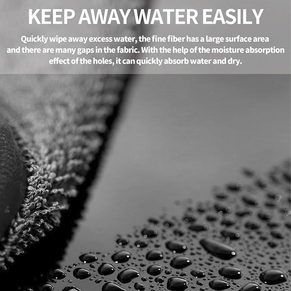Lumeas Clean Serviette for Shower Car Detailing Kitchen and Window Cleaning Quick-Drying and Reusable Cleaning Towel (2, Gray, 40 * 40cm) — view 7