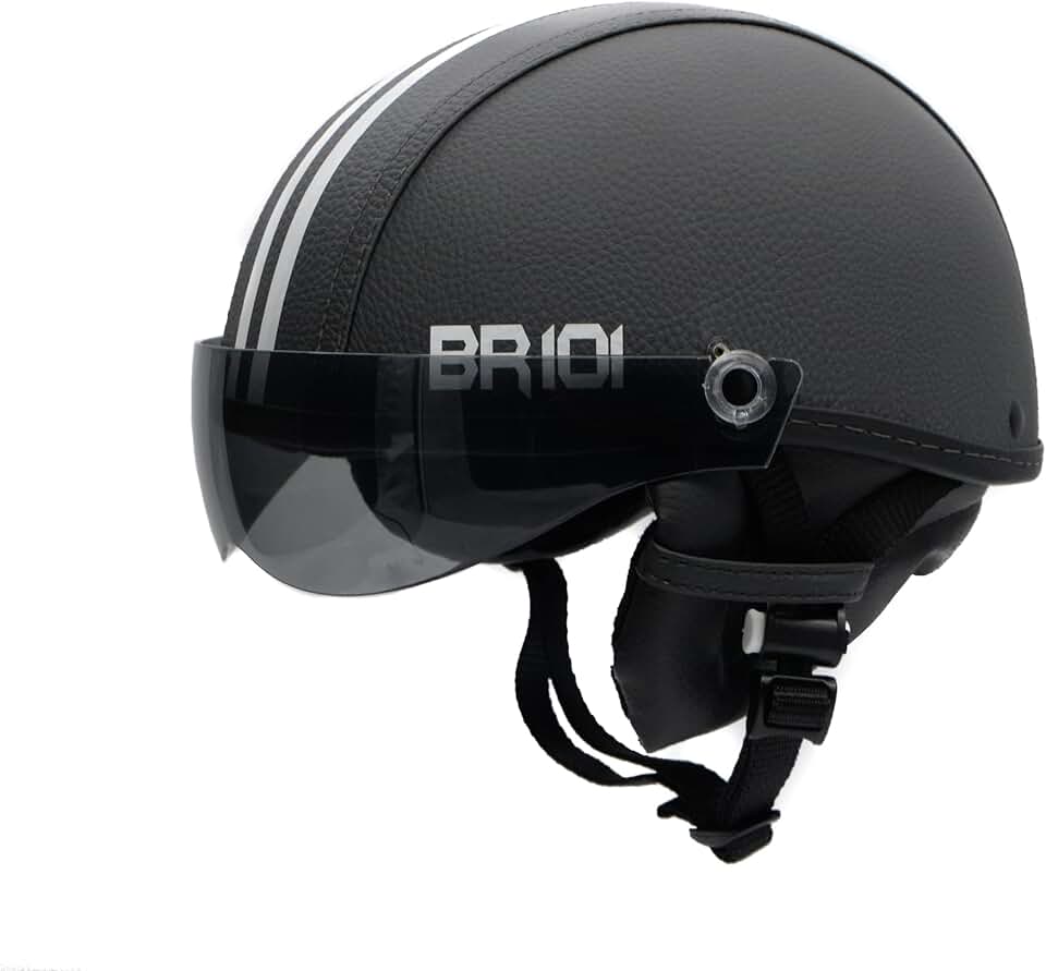 Capacete Coquinho Scooter Elétrica Bike Skate Patinete Br101 Premium Grafite Viseira Fume (P - VESTE 55/56)