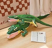 Vista 6 de GracesDawn Cocodrilo verde, juguete de peluche de cocodrilo, almohada, muñeca, juguete de peluche de cocodrilo (27.5 pulgadas de largo)