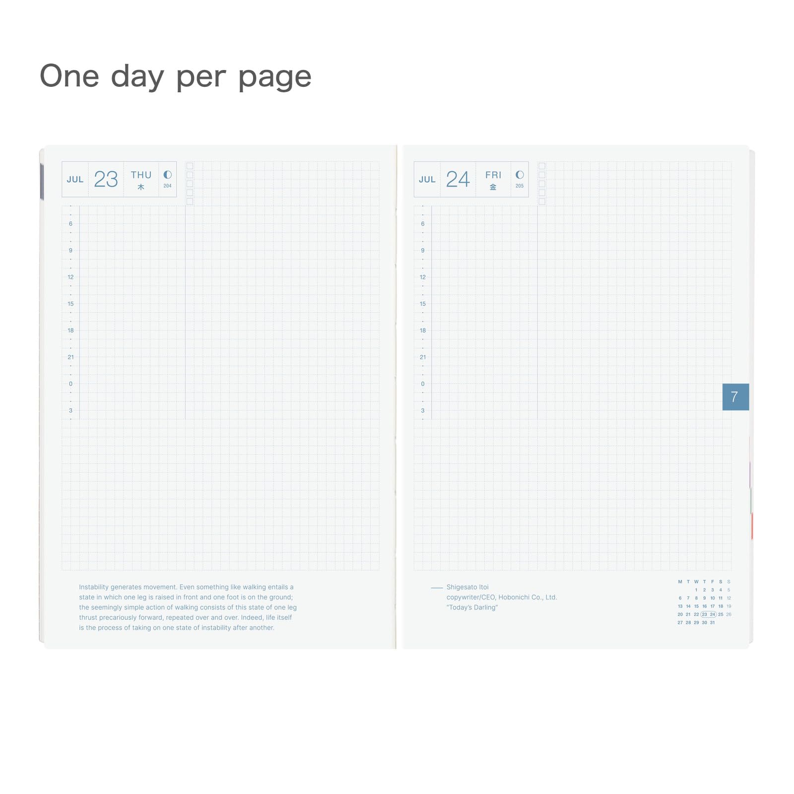 Hobonichi Techo HON A5 2026 - Serie di carta: Black Gingham (inglese, pianificatore di inizio gennaio)