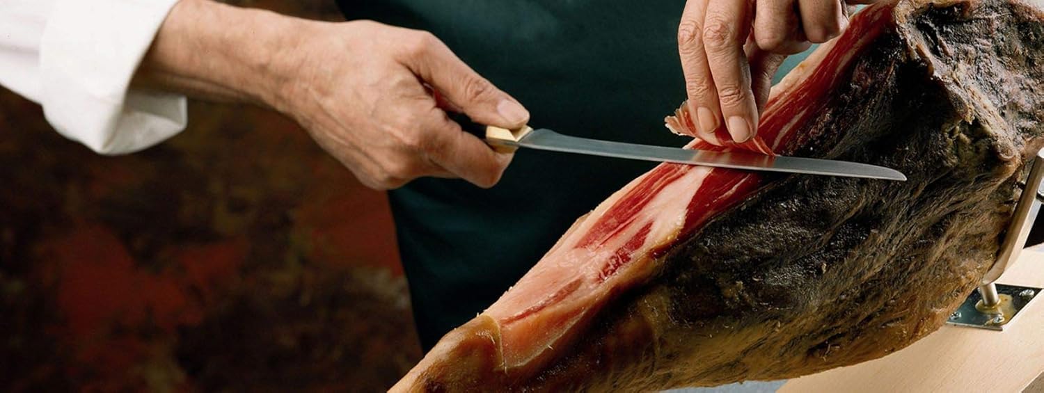 Jamon Serrano KIT - Gran Reserva Ham +16 months aged - Bone In (aprox 15-17 Lbs) Includes Ham Stand + Knife + Cover - Spain Gourmet Delicatessen