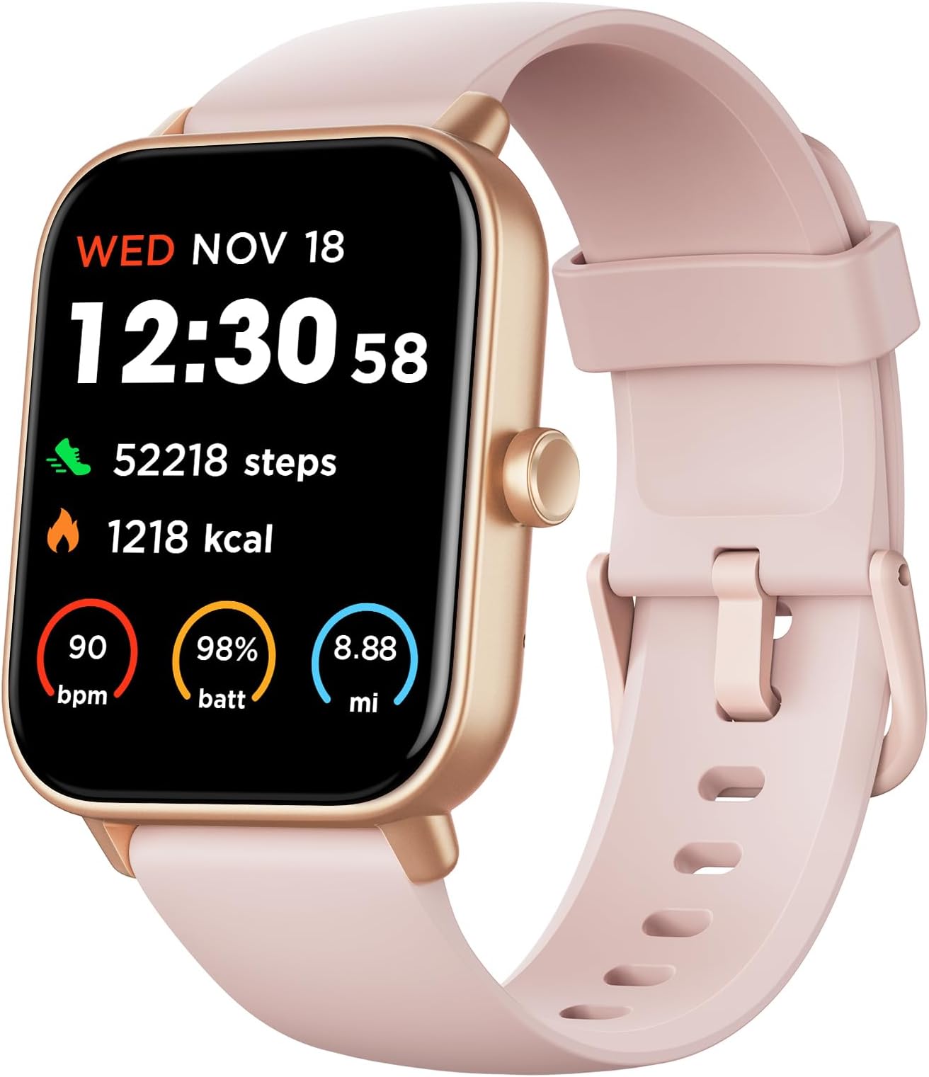 Fitpolo Fitness Tracker with Heart Rate Monitor, Smart Watch 1.3 inches Color Touch Screen IP68 Waterproof Step Calorie Counter Sleep Monitoring Pedometer Watches Activity Trackers (Pink)