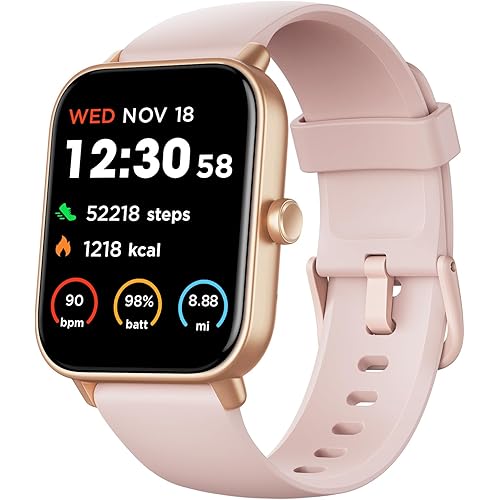 Fitpolo Smart Watch for Women,1.8” Touchscreen, Bluetooth Call, Alexa Built-in,24/7 Heart Rate SpO2 Monitor,Step Counting,Sleep Tracking, IP68 Waterproof Fitness Tracker Watch for Android iPhone