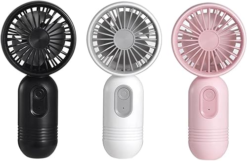 Paquete de 3 mini ventiladores portátiles, bonitos ventiladores personales pequeños con 3 velocidades y ventilador de pestañas recargable por USB