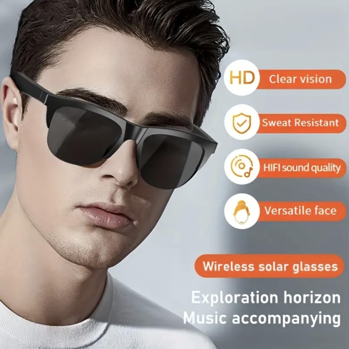 S.I.T.S Smart Wireless Glasses Headset – Bluetooth Audio Sunglasses with Built-in Mic, Hands-Free Calls & Music Streaming – Lightweight, UV400 Protection, Ideal for Outdoors, Driving, and Workouts