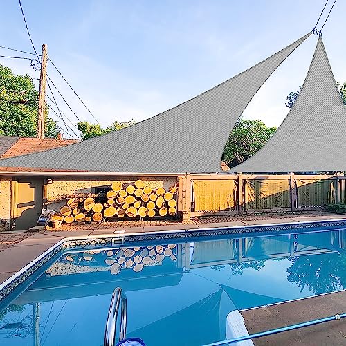 E&K Sunrise 6' x 6' x 6' Sun Shade Sail Triangle Canopy Shade Cover UV Block for Patio Backyard...