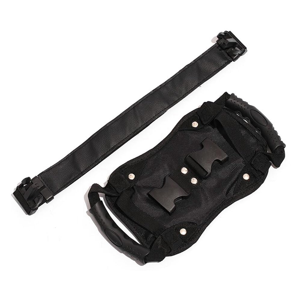 Cinturón De Seguridad Para Pasajero De Moto - Ajustable Hasta 125 Cm, Con Bolsa De Almacenamiento, Negro