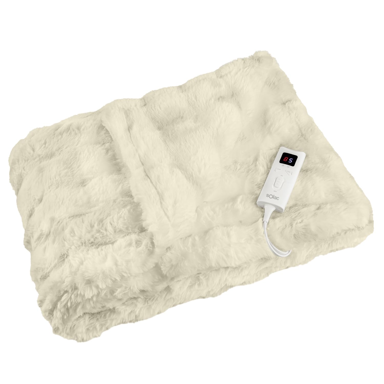 Solac - Manta Eléctrica Krakovia | 120x160 cm | Tejido Ultrasuave | 9 Niveles de Temperatura | Calentamiento Rápido | Lavable | Apagado Automático hasta 5 h | Ideal para Sofá y Cama