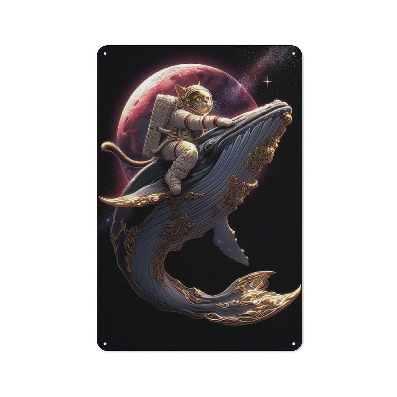 Junmoney Celestial Dreamscape Vintage Tin Sign 30X20cm With For Living Room Or Hallway, For Living Room Decor Lovers