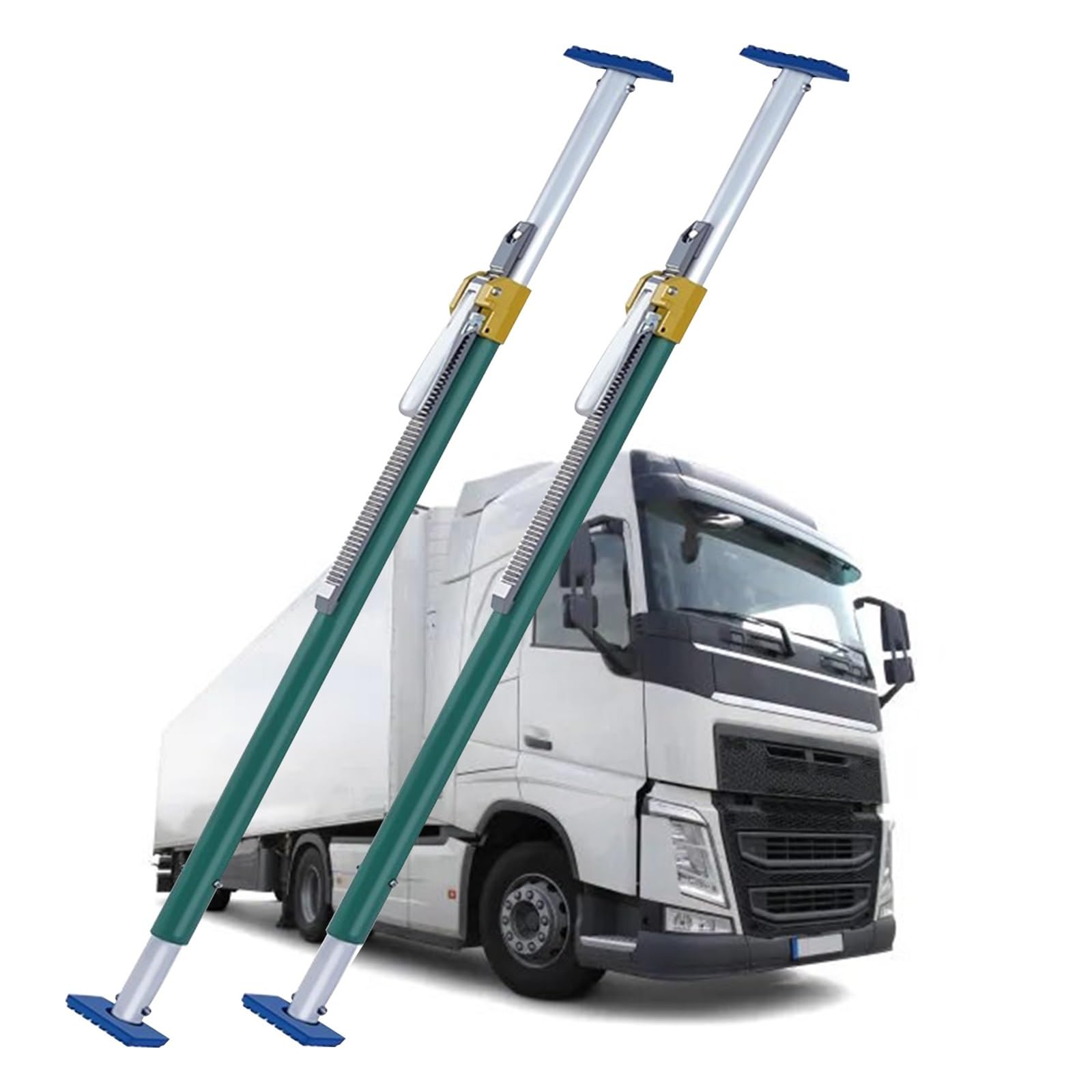 QIYFOZ Ratcheting Cargo Bar，，Telescopic Cargo Divider Bar for Truck Bed Stabilization - Non-Skid Aluminum Load Restraint, Universal Pickup Trailer Divider (2-Pack, 2350-2730mm)