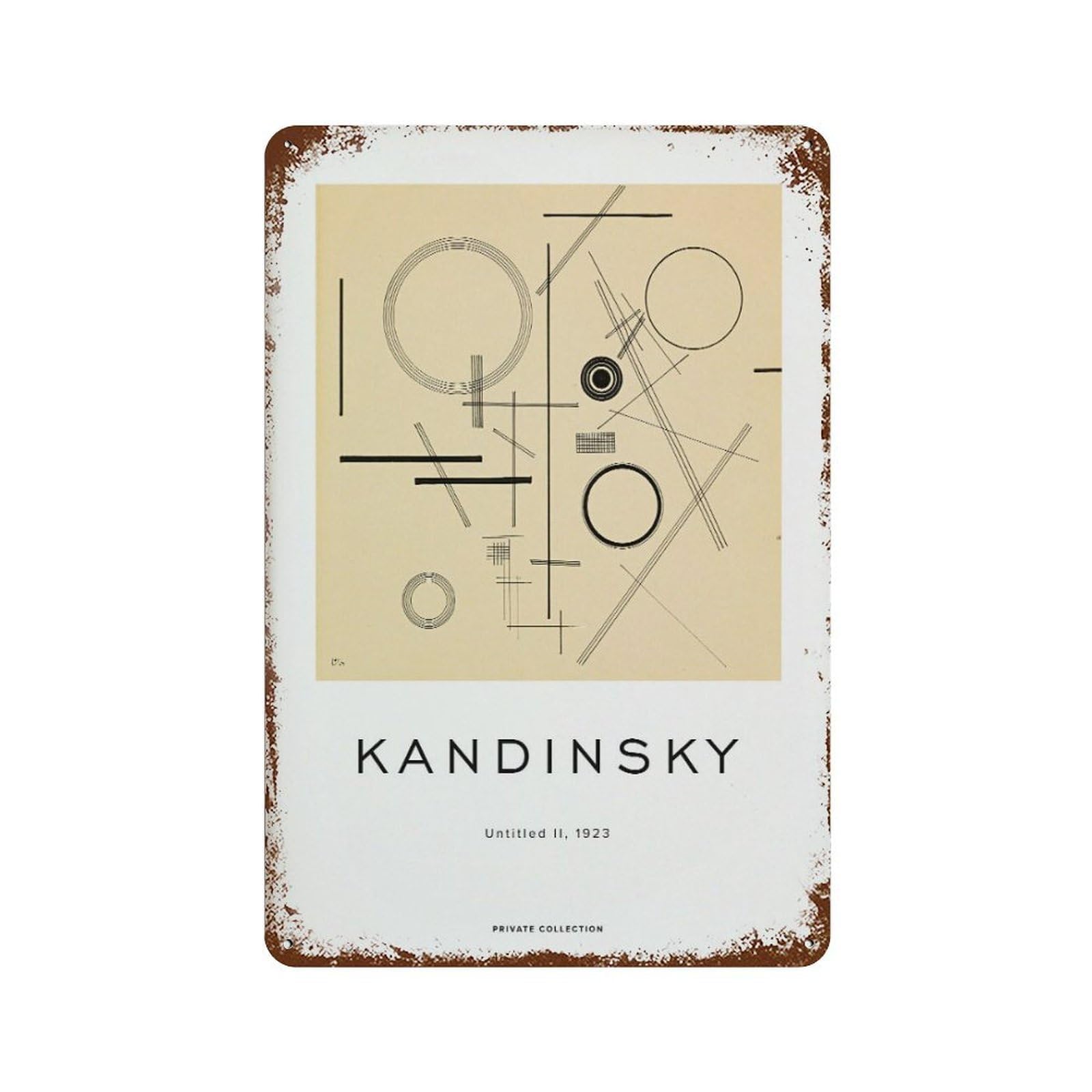 xiaoxiaoshen Wassily Kandinsky Abstract Modern Exhibition Wall Decor Art Metal Tin Poster Modern Home Decor Art Home Bar Shop Decorations Vintage Sign 30x20cm
