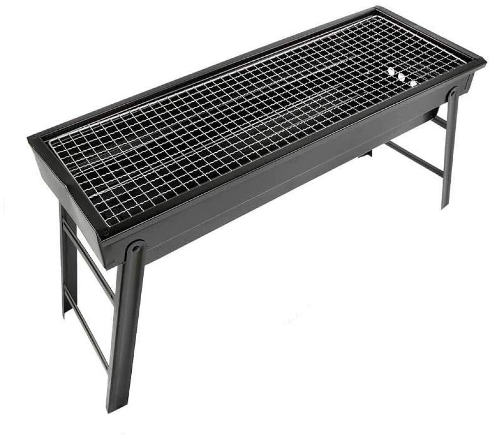 Picnic Grill Outdoor Folding Charcoal Grill with Ventilation Holes Small Grill for Outdoor Garden Party, Cold Iron
