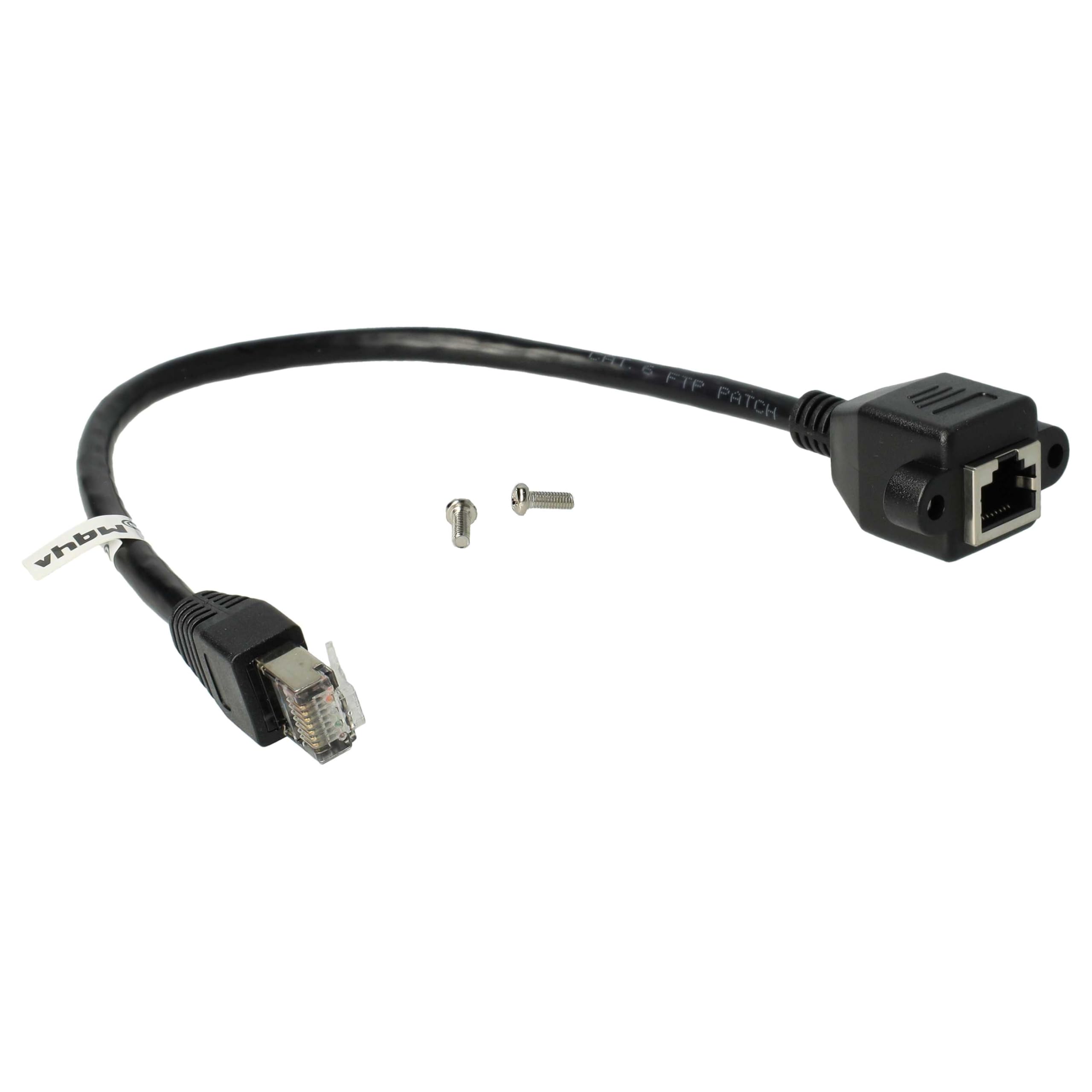 F24S Cavo Di Prolunga Ethernet Angolato 90° Verso Il Basso – RJ45 Maschio A Femmina, 50 Cm, Gigabit, Schermato Per LAN