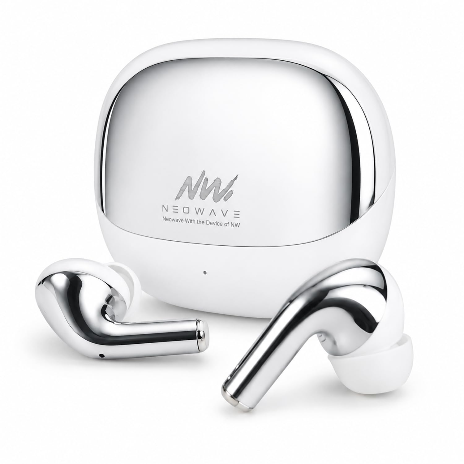 bluetooth 5.3 true wireless earbuds with 60 hours playtime, deep bass stereo sound, enc clear calling, usb type-c fast charging, touch controls, low latency gaming earphones white