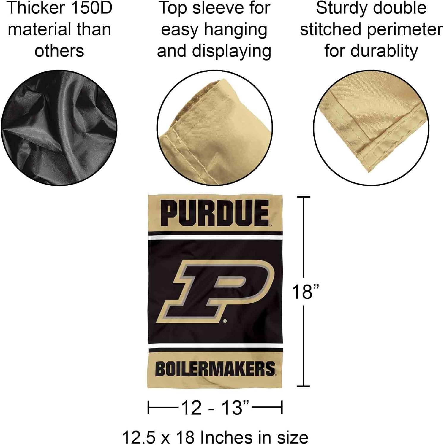 College Flags & Banners Co. Purdue Boilermakers Garden Flag - Image 3