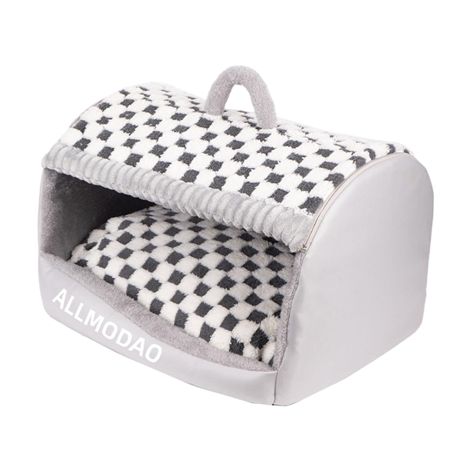 Letto per Gatto Letto Grotta per Gatti Rifugio Morbido Cuscino Estraibile Struttura Robusta Traspirante Adatto per Gatti da Interno Cani Piccoli Soggi, Gray L