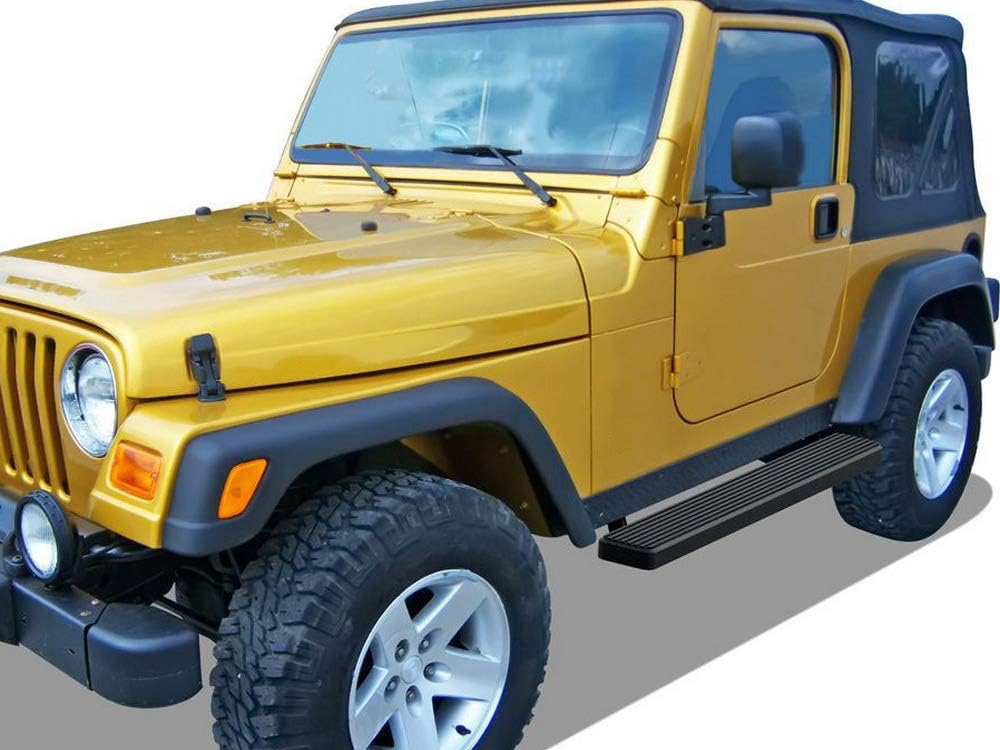 Tuxtreme Running Boards 6 inches Matte Black Compatible with Jeep Wrangler 1987-2006 Stainless Steel (Nerf Bars Side Steps Side Bars)