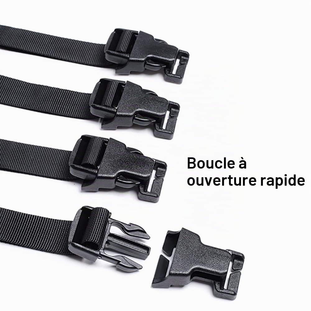 4PCS Tactical Rush Tier System, 36cm Portable Molle Sac à Dos Sangles Accessoires pour Camping en Plein Air Randonnée Alpinisme
