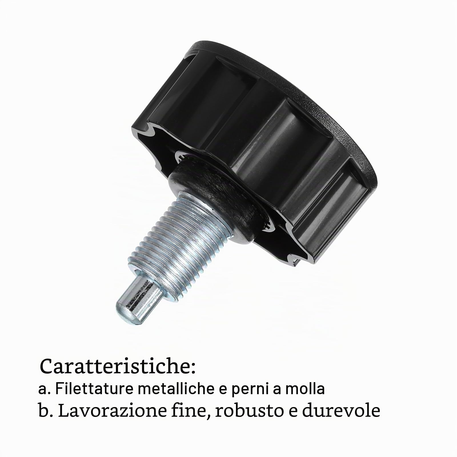 QUARKZMAN Tirante Molla Manopola Ricambio Parti M18 Regolazione Fitness Tirante Manopola per Casa Fitness Cyclette Nero 5pz
