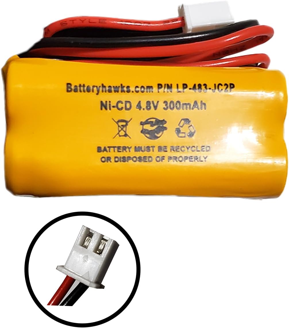 Ni-Cad Battery 4.8v 300mAh AAA 48H465 6CGL4 6CGL3 Exit Sign C14 ELSC-17923 2472948 (5 Pack, 1, Count)
