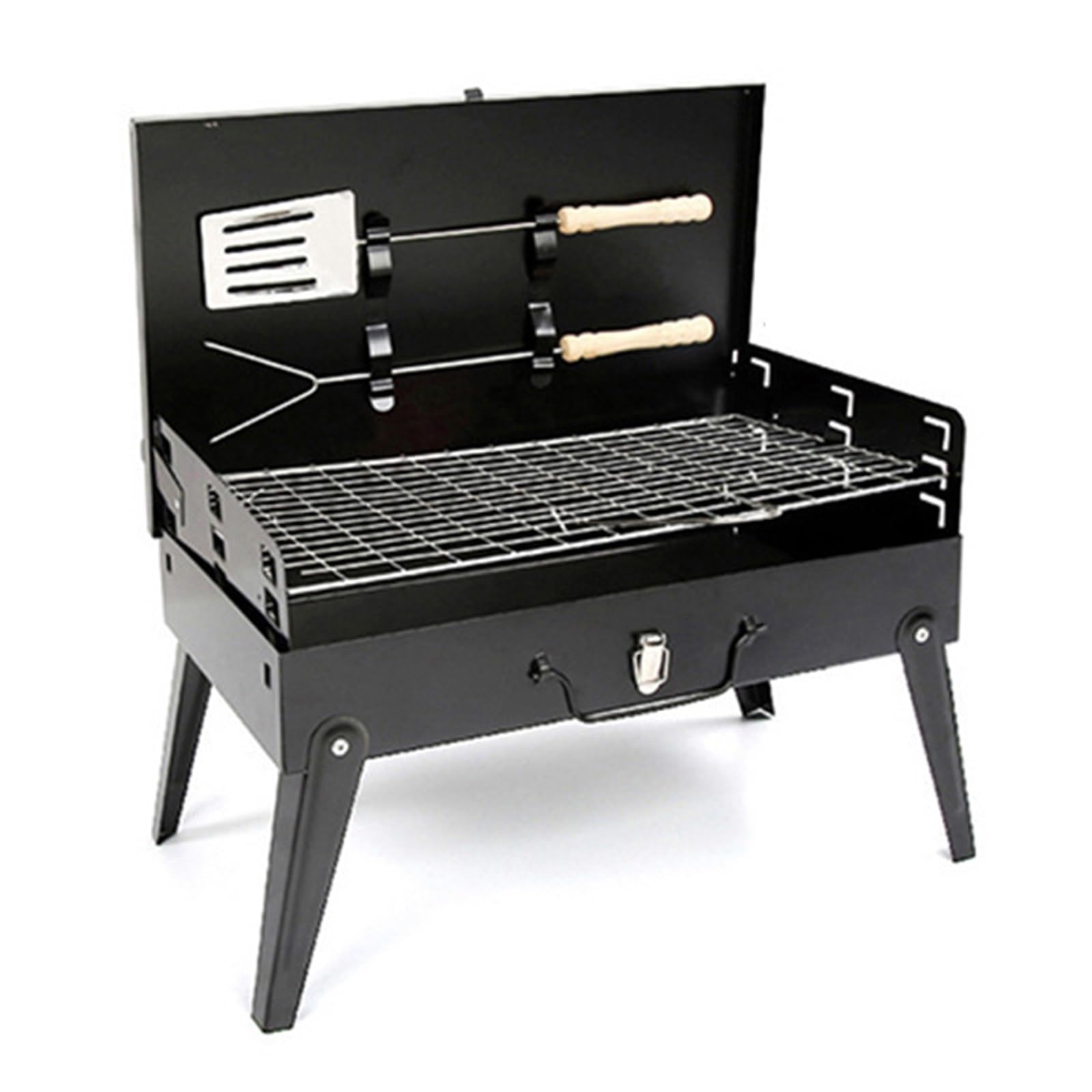 Parrilla Portátil, Instantáneamente Plegable y Fácil de Transportar, Mini Juego de Herramientas para Barbacoa, Adecuado para Cocinar al aire Libre, Camping, Picnic, Playa