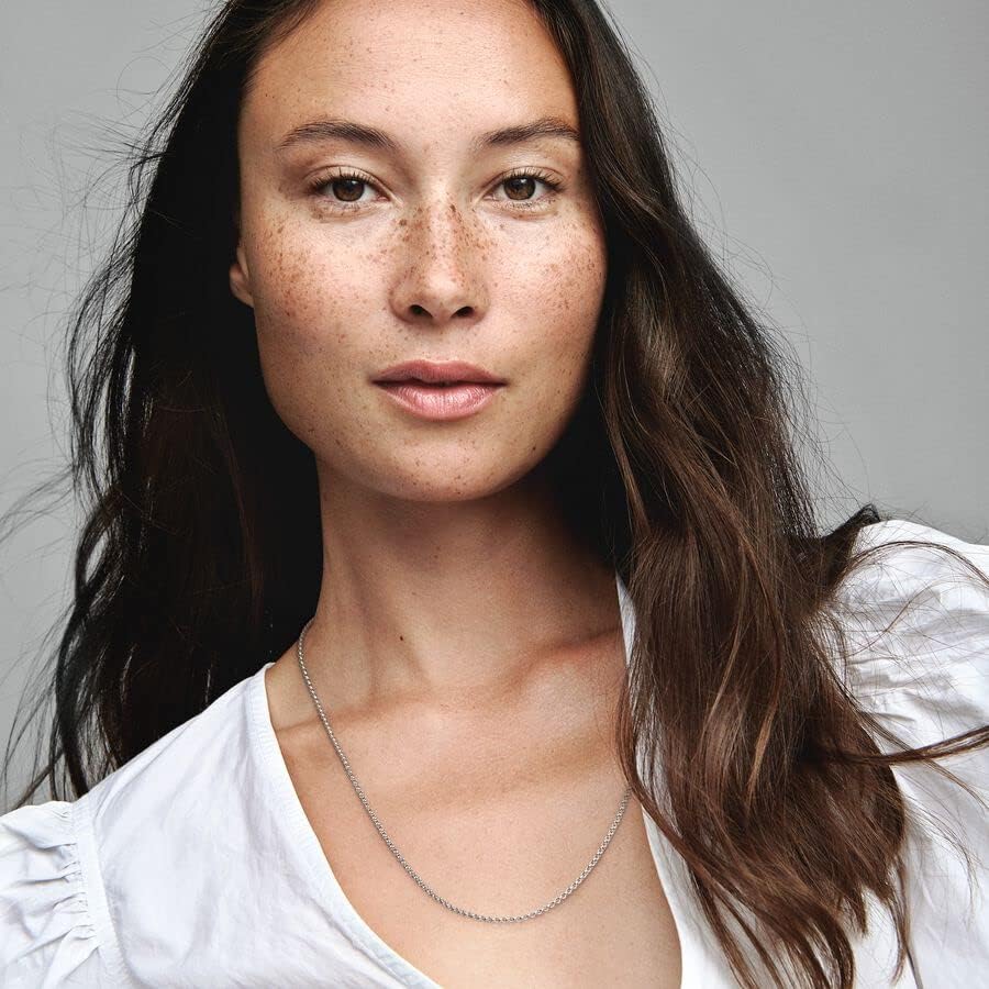 PANDORA Rolo Chain Necklace - Adjustable Necklace with Lobster Clasp - Gift for Her - Sterling Silver - With Gift Box - 23.6"