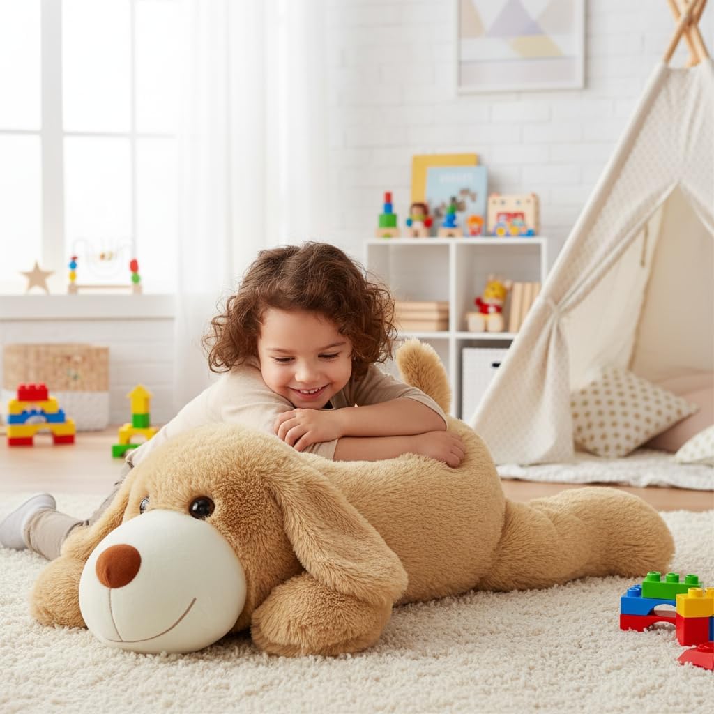MorisMos Giant Golden Retriever Stuffed Animal 31" Large Stuffed Dog Plush Pillow, Soft Floppy Puppy Stuffed Animal Plush Toy for Kids & Adults, Cute Hugging Dog Plush for Birthday Chirstmas Gift
