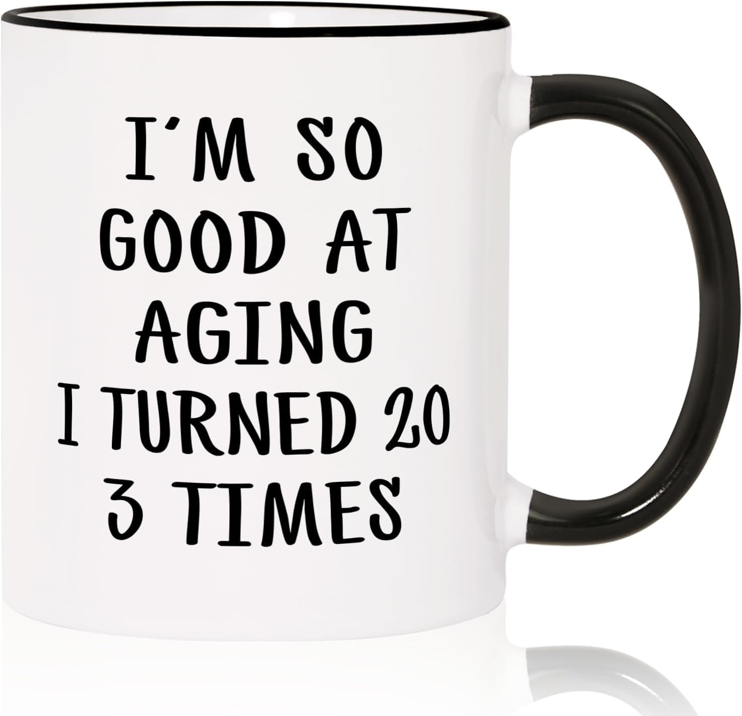Aurahouse 60th Birthday Gifts for Women Men Mug, Funny Gift Ideas for 60th Birthday Women, 60 Year Old Birthday Gifts for Women Men Mom Dad Sister Friend Aunt, Turned 20 3 Times Coffee Cup Decorations
