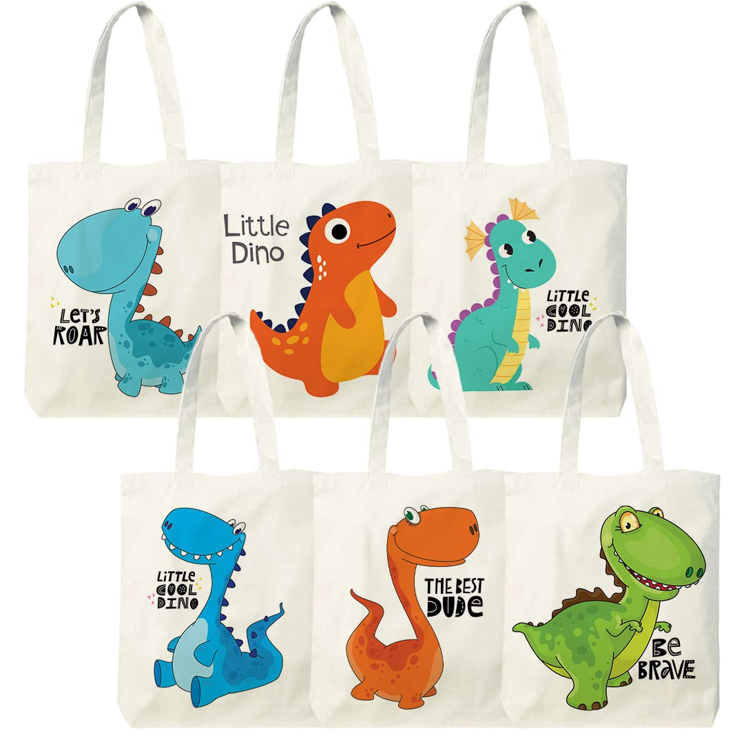 Custom Touch Pack of 12 Dinasaur Theme Treat Party Bag Tote Bags for Kids Birthday Gift Bags| Birthday Party Favour Bags for Themed Birthday| Birthday Party Return Gift| Birthday Party Decor (B09FGT31MV) Amazon Price History, Amazon Price Tracker
