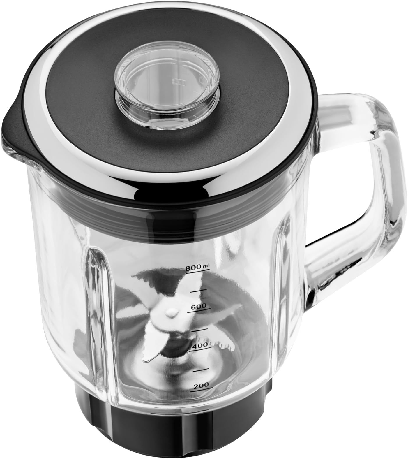 WMF KITCHENminis Blender mixeur, Bol en verre 0.8 L, 400 W, Cromargan 18/10, Lame inox à 6 ailettes, 5 vitesses, Fonction Pulse 0416490011