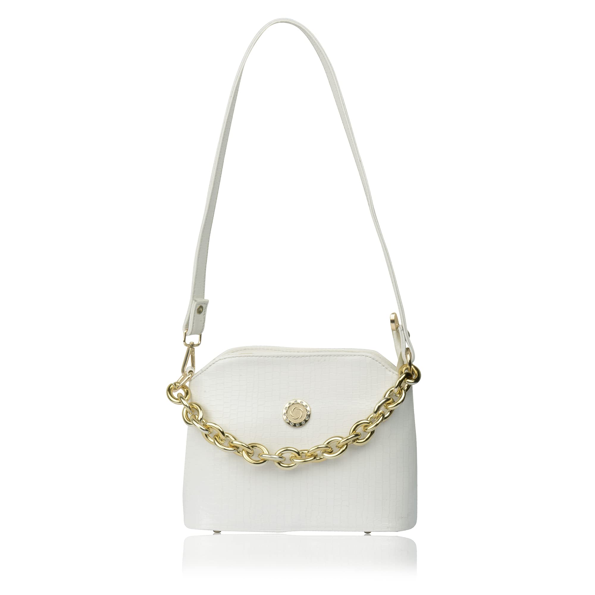 SHAMRIZ Synthetic Leather Casual Travel Chain Shoulder Deatachable Slingbag For Women | Best Gift for valentine's day