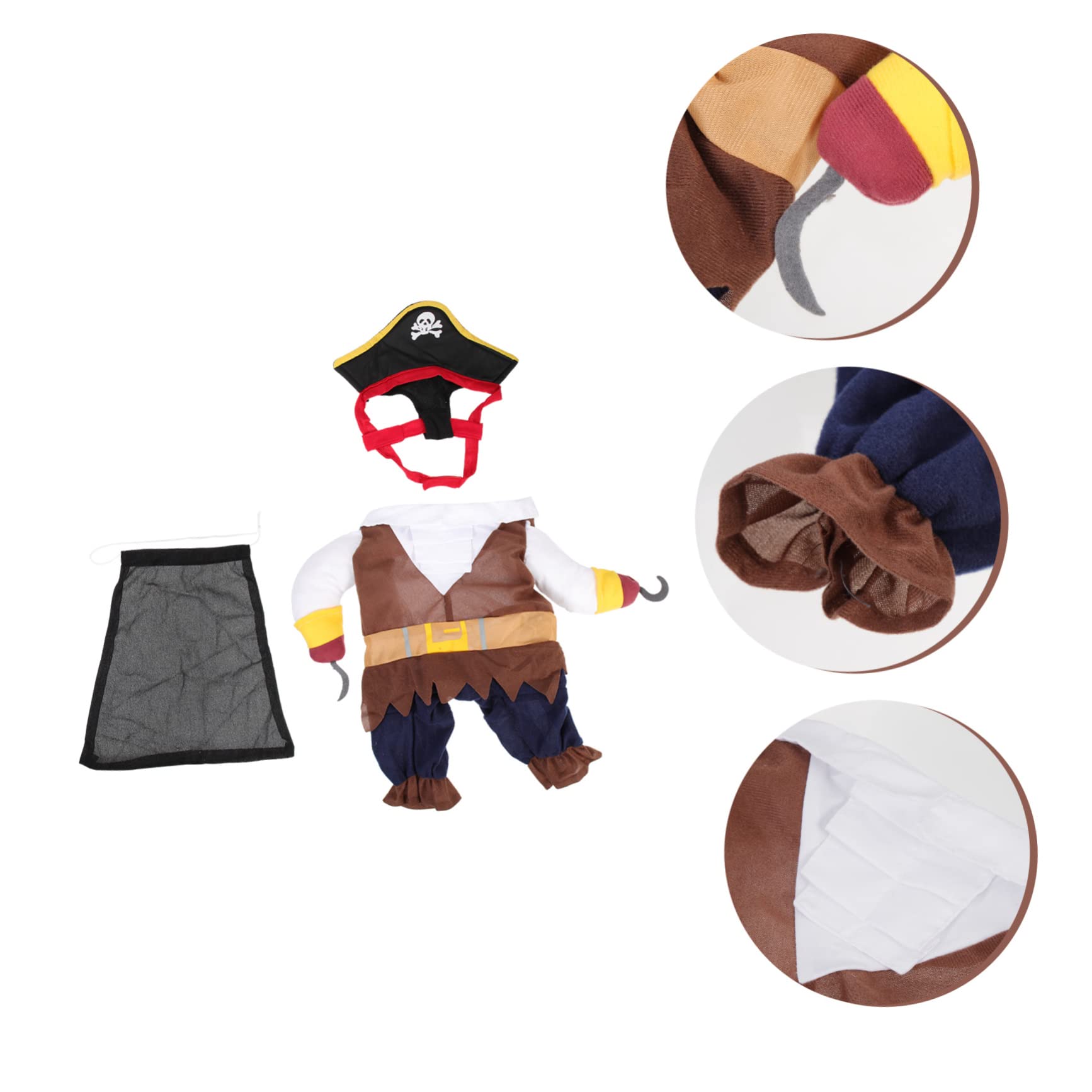 HEMOTON 5 Set Costume Pirata per Cosplay Pet con Cappello da Cucciolo Abbigliamento Comodo per Feste Halloween e Speciali Xl