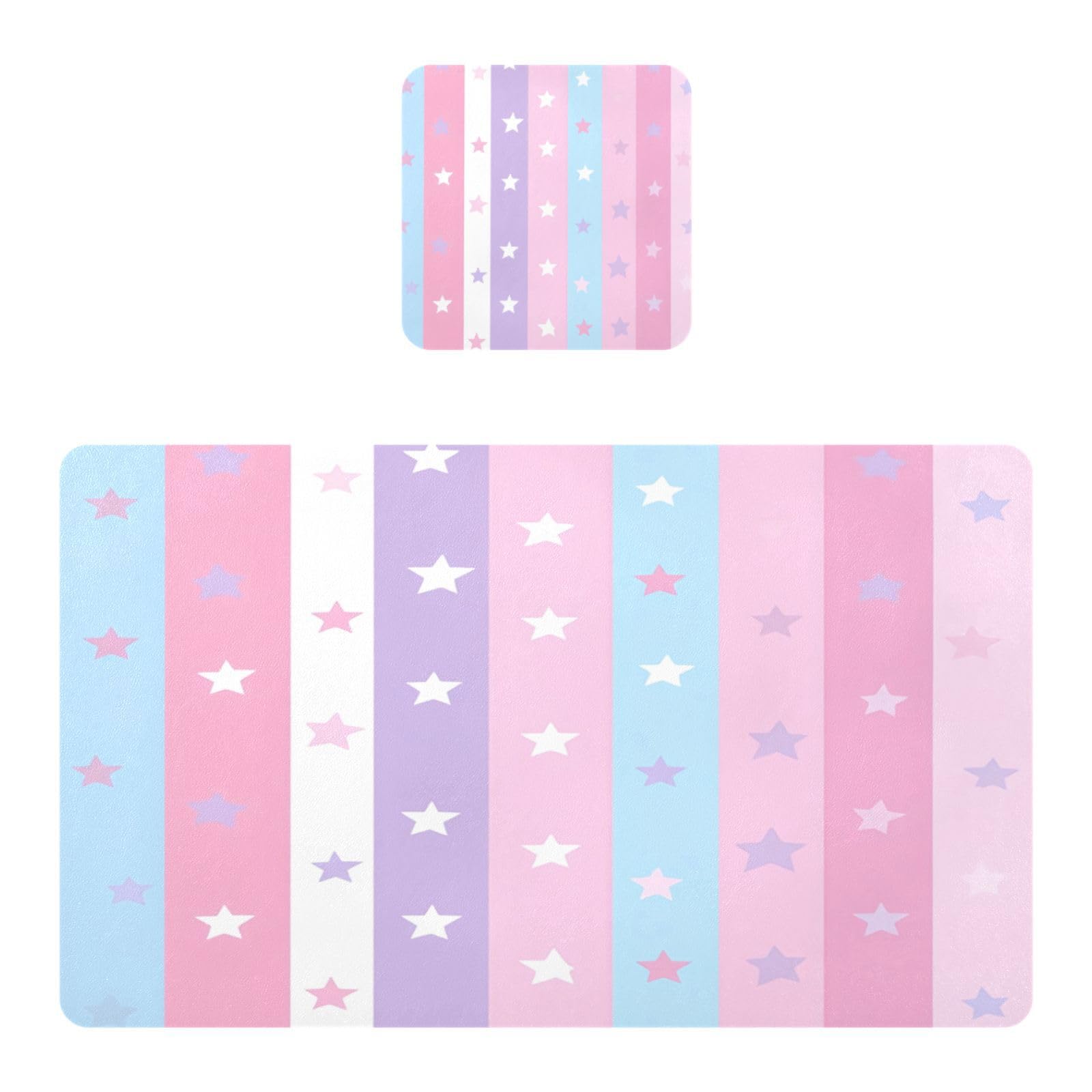 BURSTDDY Star Stripes Placemat Waterproof Place Mat for Dining Table