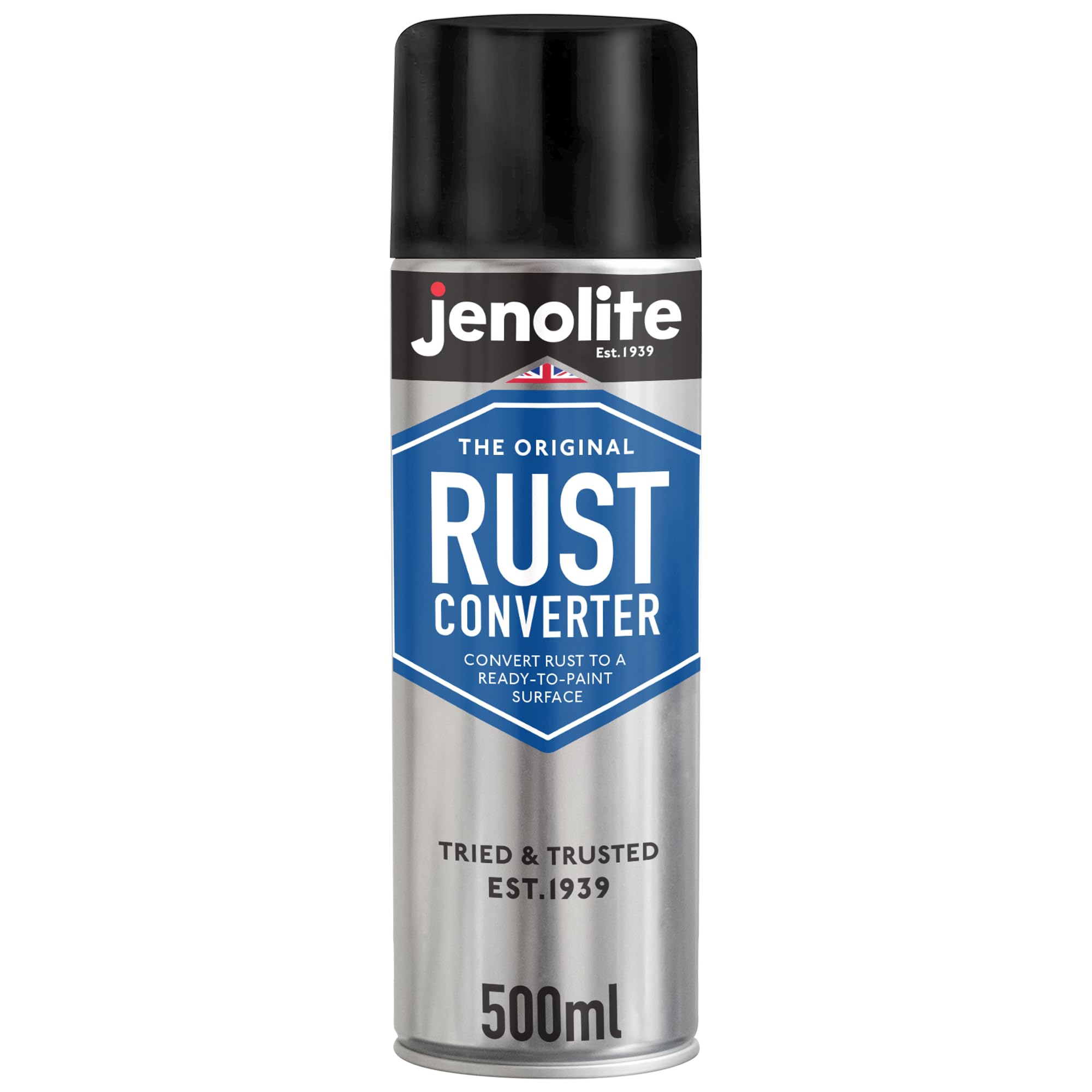 JENOLITE Rust Converter Spray | 500ml | Fast-Acting Epoxy Based Rust Treatment & Inhibitor for Metal | Converts Corrosion into a Stable, Ready-to-Paint Surface