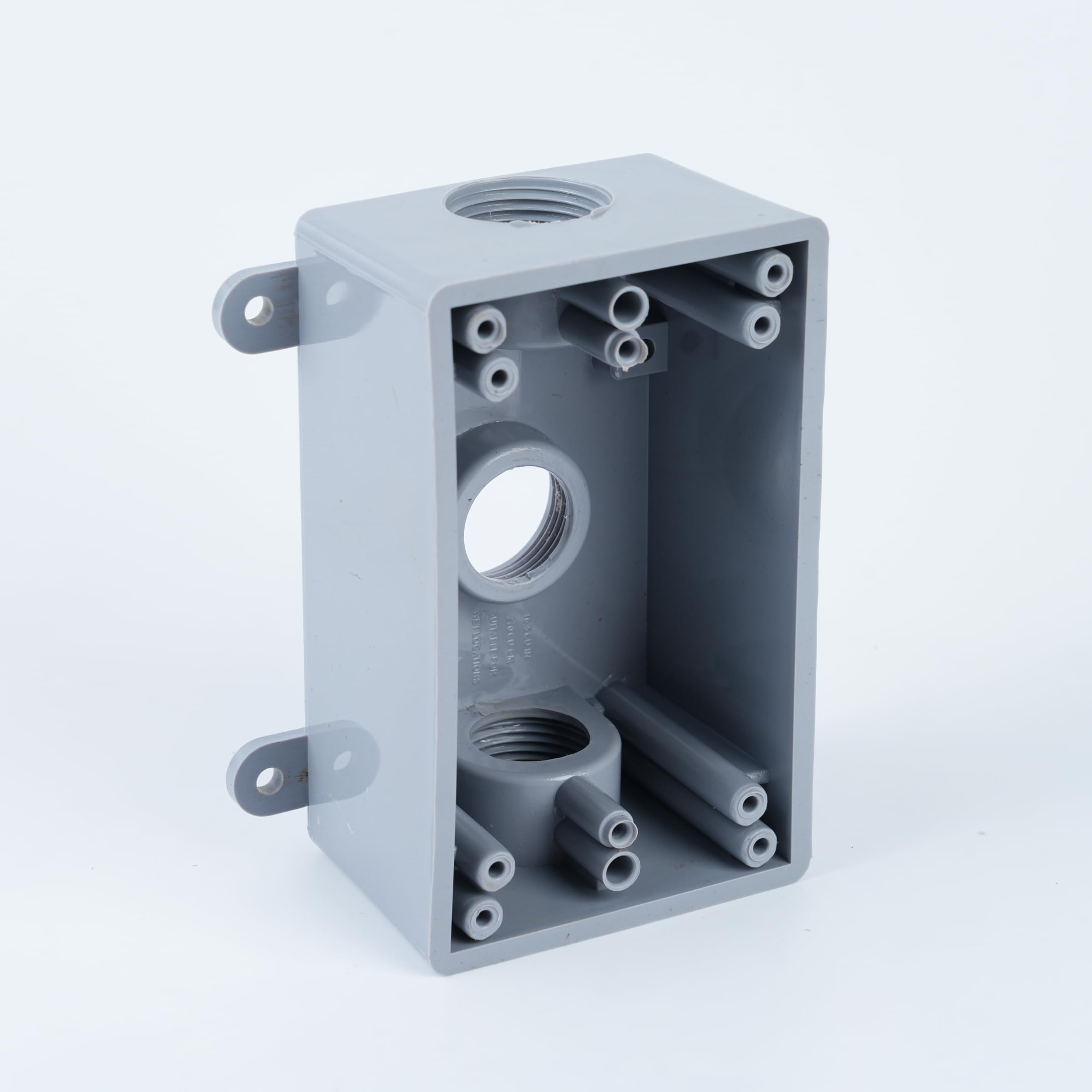 Caja de conexiones eléctrica resistente a la intemperie de 2 o 3/4 pulgadas con adaptadores, gris, instalación en interiores y exteriores (paquete de 4 unidades)