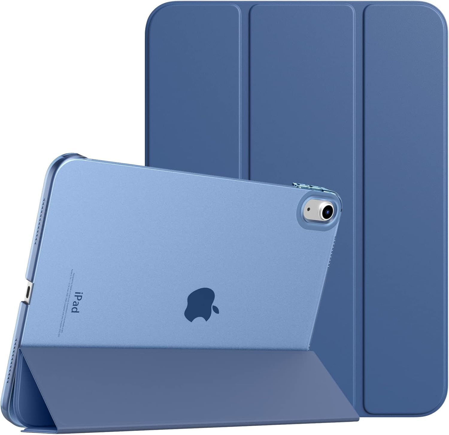 TiMOVO Cover Custodia Compatibile con iPad (A16) 11 Generazione 11 Pollici 2025/iPad 10 Generazione 10,9" 2022, Retro in PC Rigido Semi-Trasparente, Auto Sveglia/Sonno, Grigio Blu