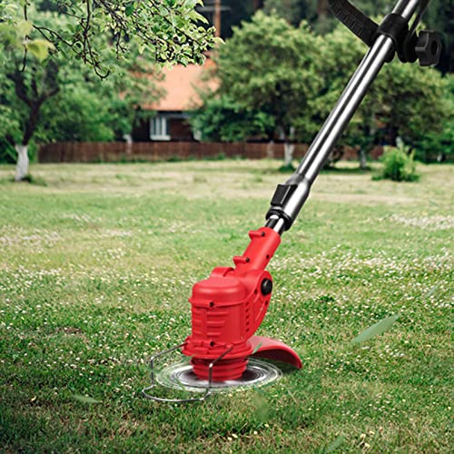 C-Larss Batteries Powered Telescopic Rod Lawn Mower, Anti-Slip Handle Weed Trimmer Cordless Electric Weed Lawn Eater Edger #TOP1