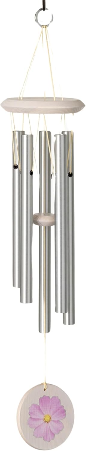 Woodstock Chimes Flower Wind Chime 22" Sunflower Outdoor Memorial Gift, Wind Chimes for Backyard, Porch, Garden Patio Decor, Zen Light Sound FCSUN