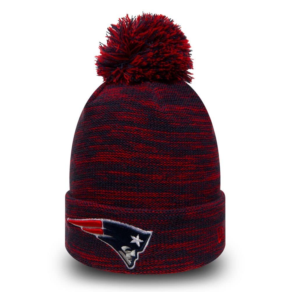 NEW ENGLAND PATRIOTS Dark Navy New Era NFL American Football BOBBLE BEANIE Hat