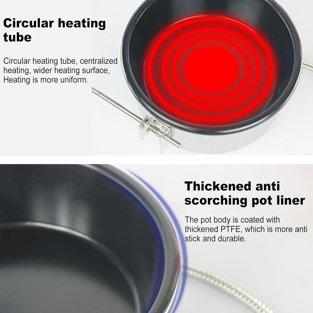 Recipiente de Repuesto para Máquina de Palomitas de Maíz de Aire Caliente, Recipiente Antiadherente con Elemento Calefactor Anular (3 Orificios de 15 Mm)