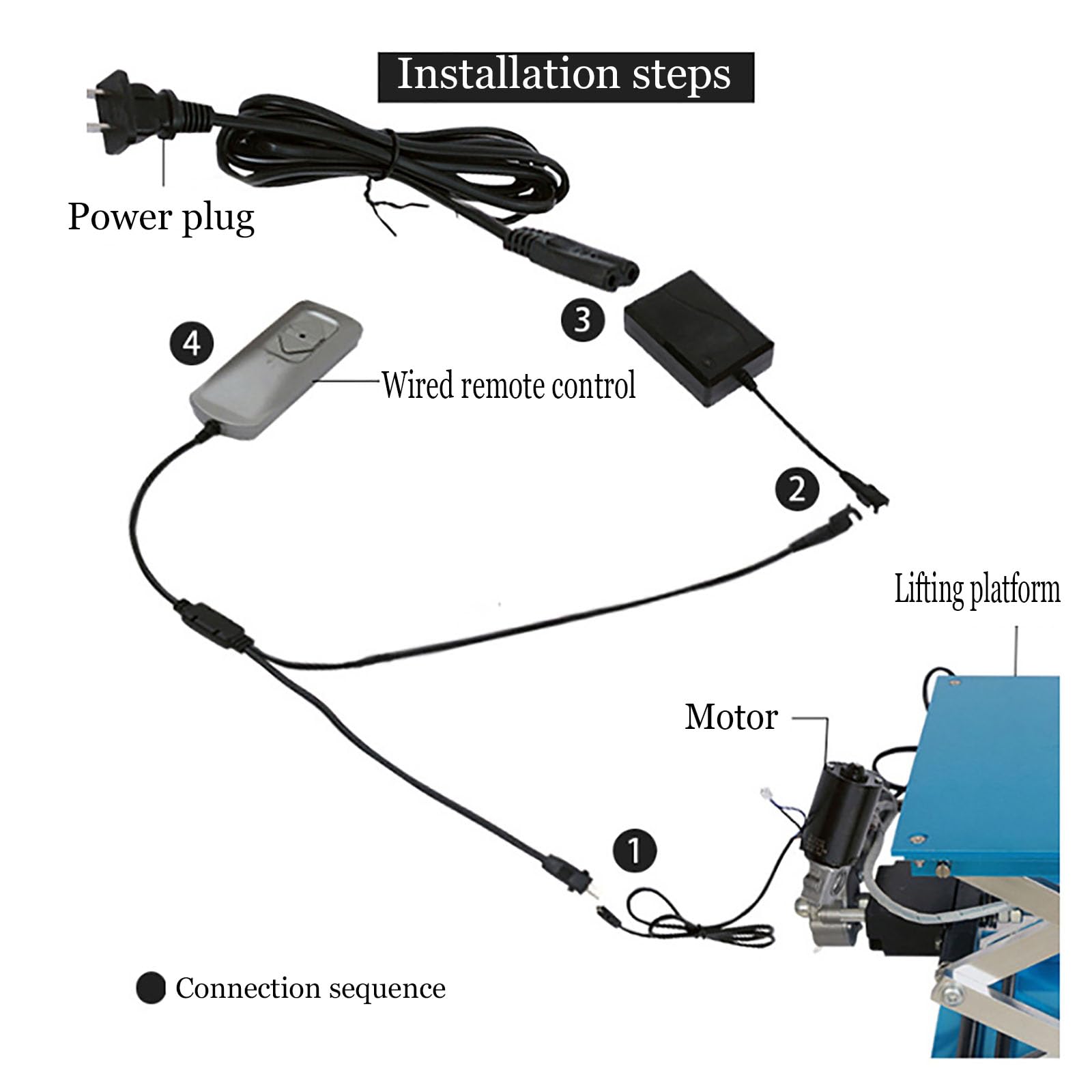 Elevador eléctrico, plataforma de elevación de laboratorio con control remoto, rango de altura 90-365 mm, tamaño de 250 x 250 mm, capacidad de 30 kg, velocidad de elevación de 22 s, ideal para