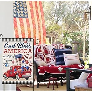 4th of July Garden Flags for Outside,Patriotic American Truck with Flags Buffalo Plaid Small Yard Flags for Outdoor,Memorial Independence Day Decorations for Farmhouse Holiday Summer 12x18 Inch Double Sided 4th of July Garden Flags for OutsidePatriotic American Truck with Flags Buffalo Plaid Small Yard Flags for OutdoorMemorial Independence Day Decorations for Farmhouse Holiday Summer 12×18 Inch Double S