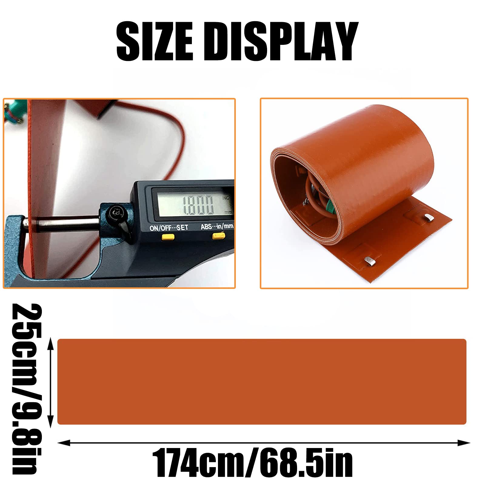 Metallfass-Heizgerät, Silikon-Heizkissen for 15–200-l-Fässer mit digitaler Displaysteuerung(200L 174 * 25CM)