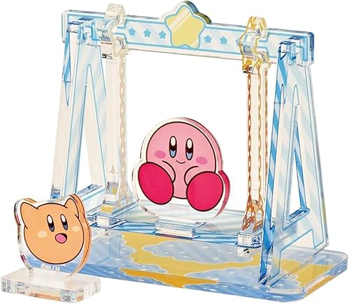 Ensky - Kirby - Swing (Kirby y Scarfy), soporte de diorama acrílico móvil