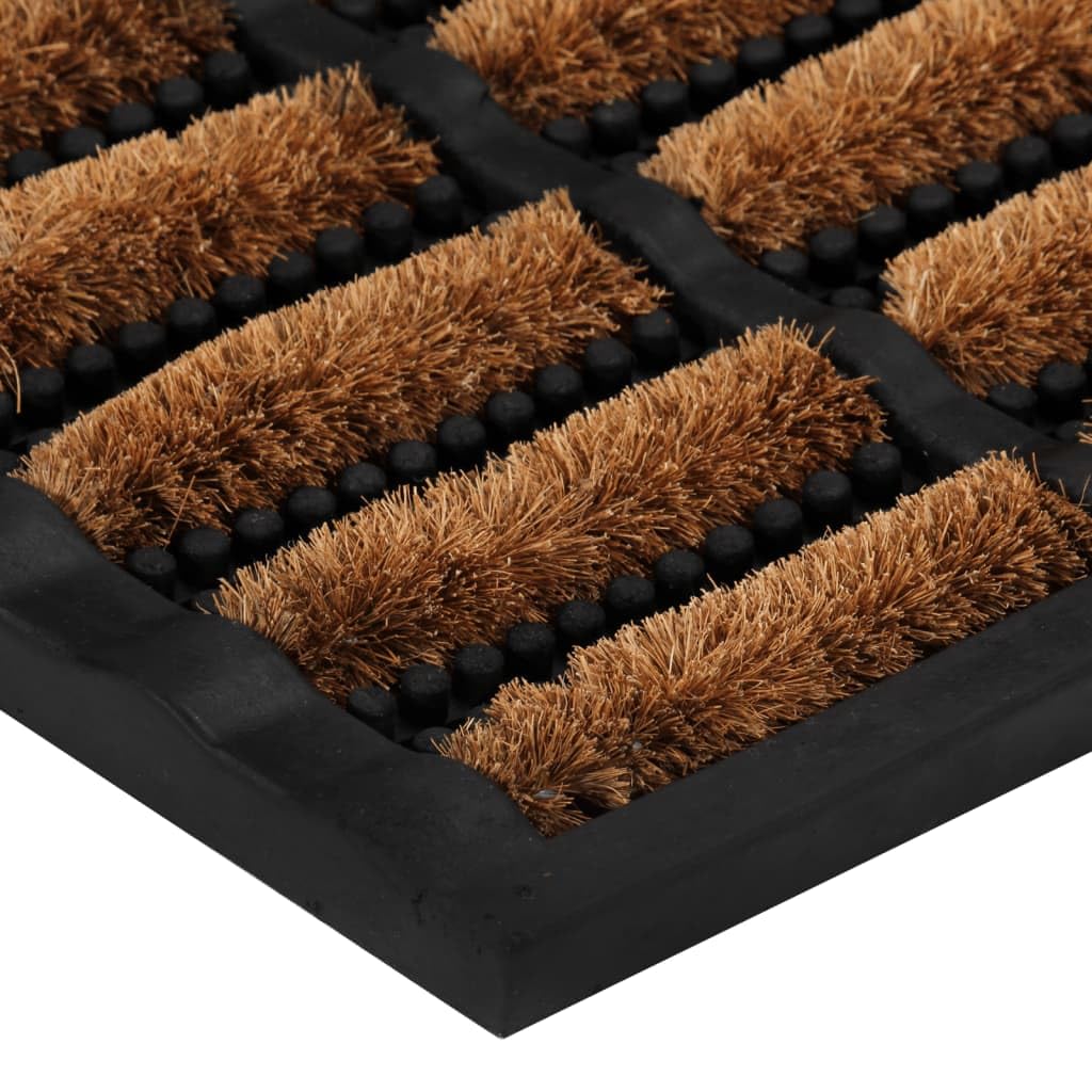 Caucho Fibra de Coco Felpudo 45x75 cm | Parte inferior de goma antideslizante, que absorbe la suciedad, aspiradora, plegable, para interior y exterior