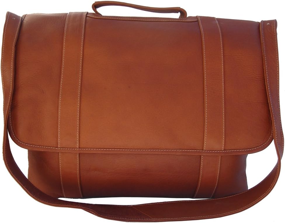 Piel Leather Traditional Flap Portfolio, Saddle, One Size