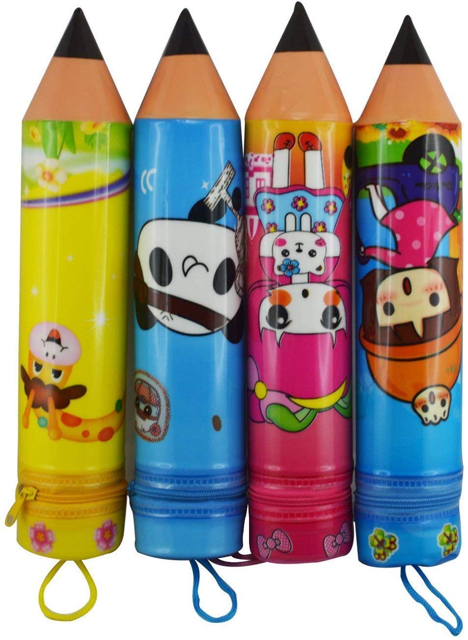 BVM GROUP Pencil Shape Boxes for Birthday Party Return Gifts for Girls Boys (Size of 4)