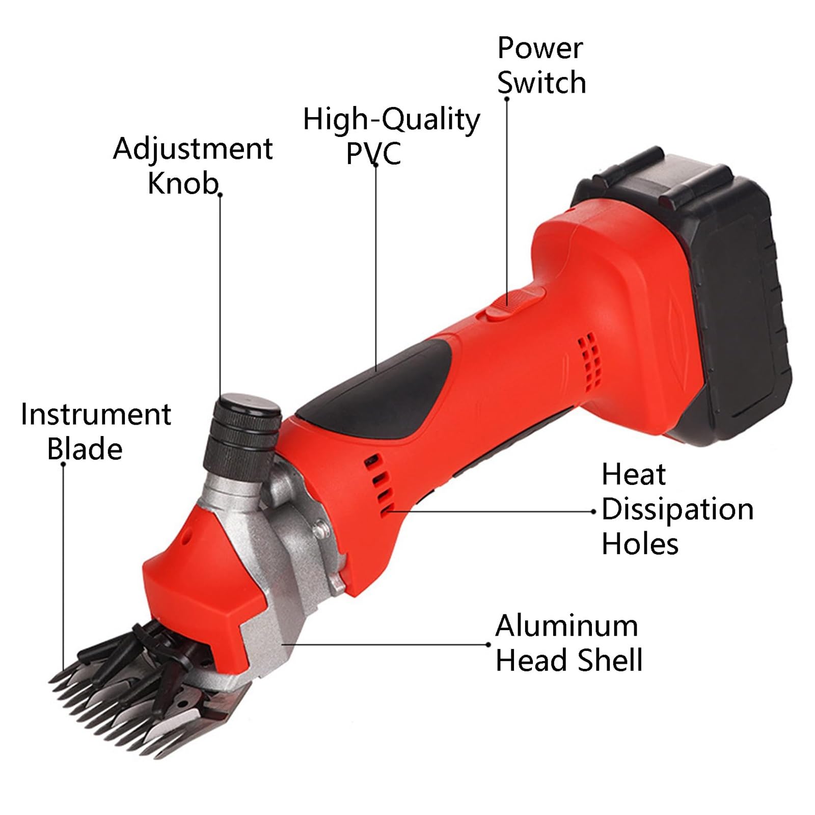 Esquiladora InaláMbrica for Ovejas con BateríA Recargable Y Cuchillas De Repuesto, Esquiladora for Ovejas, Esquiladora InaláMbrica De 550W for Alpacas, Cabras Y Ganado(2 Battery-13-tooth)