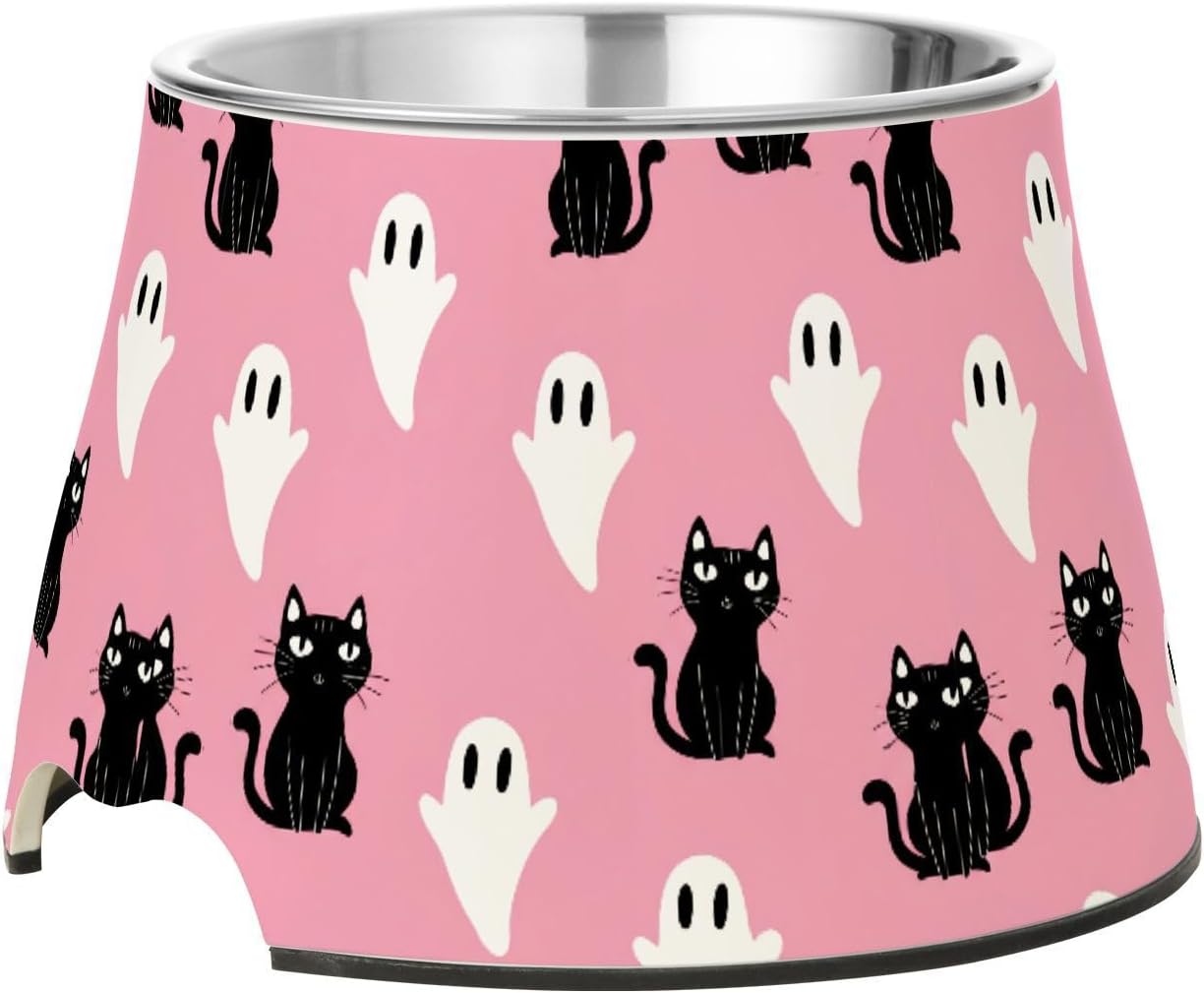 Cat Ghost Halloween Pet Bowl Elevated Dog Bowls with Stainless Steel, Raised Dog Bowl for Comfortable Feeding and Easy Cleaning, for Pets.23301051
